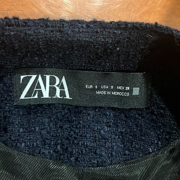 Zara navy blue structured blazer jacket with gold buttons size Small - Picture 5 of 7